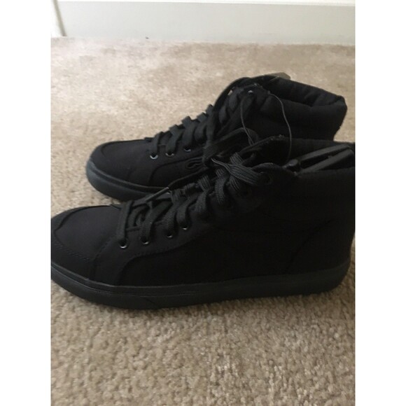 Faded Glory Womens Black Canvas High Top Lace Up Sneakers Shoes Memory Foam - Picture 3 of 6